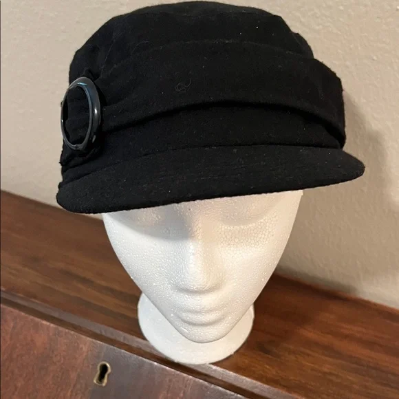 Mudd Black Women's Hat with Buckle Detail - Picture 3 of 5